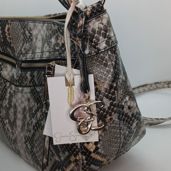 Jessica Simpson Natural Python Sabrina Shoulder Bag NWT - Picture 3 of 14